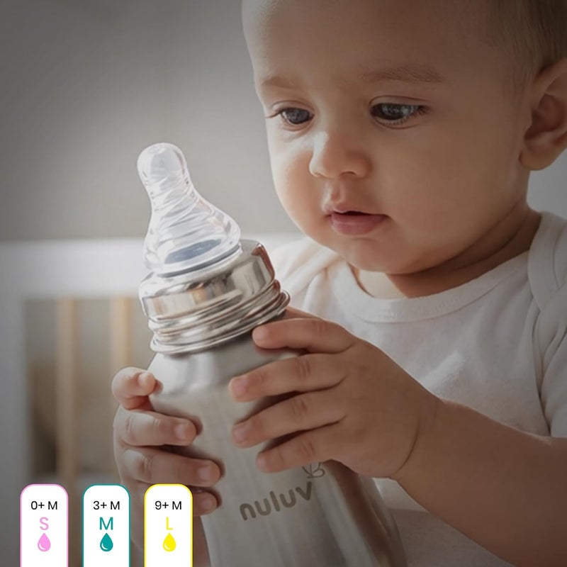 Nuluv Nourish+ Silicone Baby Bottle Nipple 9M+ (L-Size) - Anti-Colic Teat for Newborns, BPA-Free, Pack of 2 - Image 5
